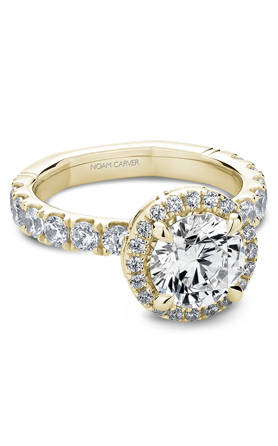 18K Yellow Gold Atelier Halo Round Engagement Ring