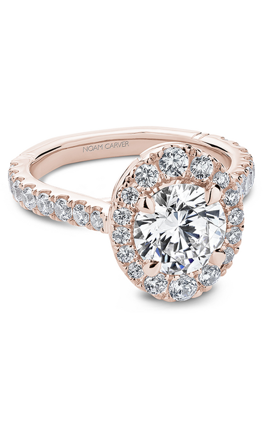 14K Rose Gold Atelier Halo Round Engagement Ring