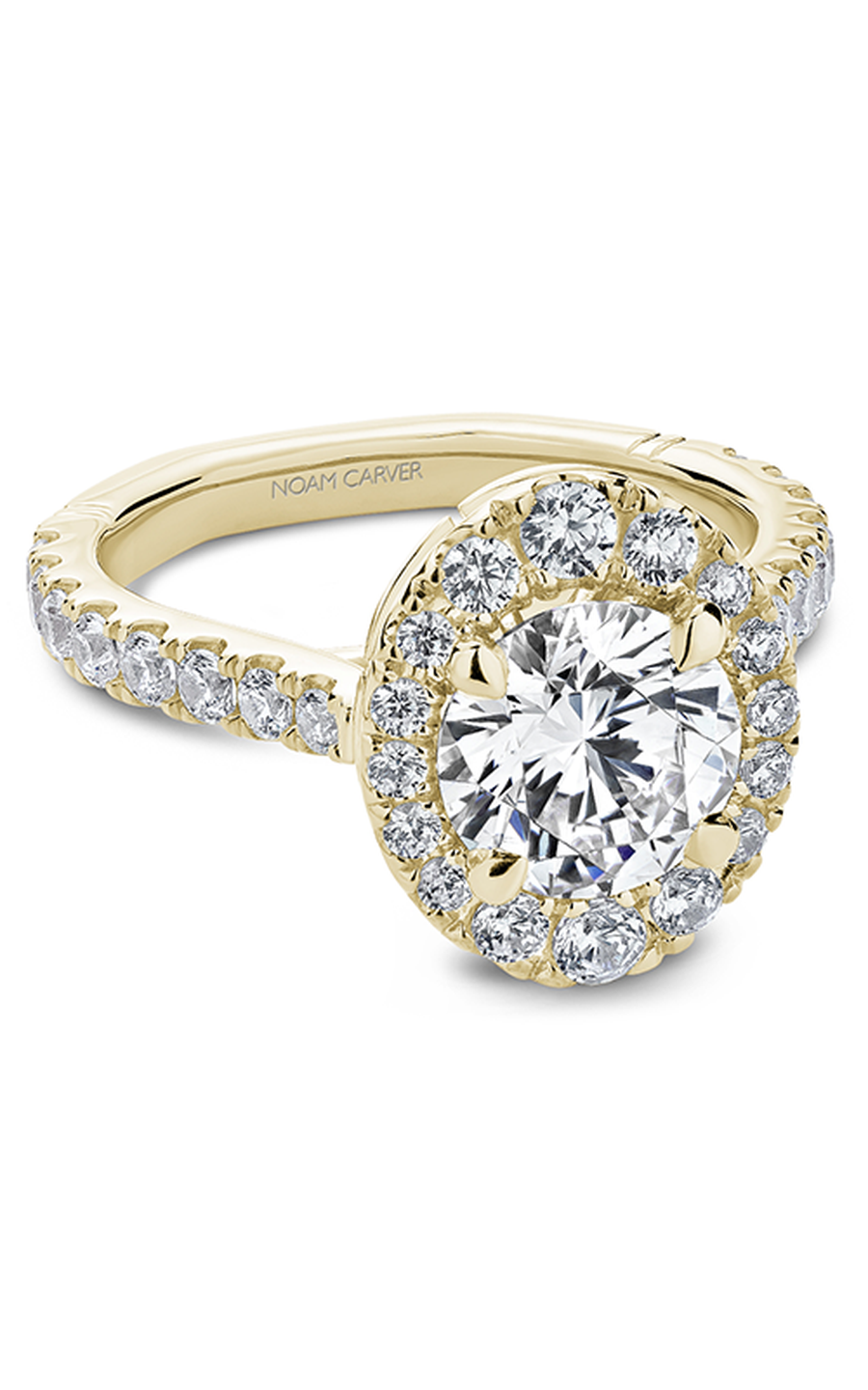 18K Yellow Gold Atelier Halo Round Engagement Ring