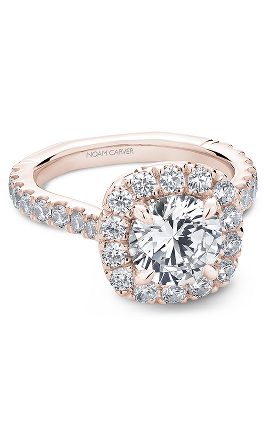 14K Rose Gold Atelier Halo Round Engagement Ring