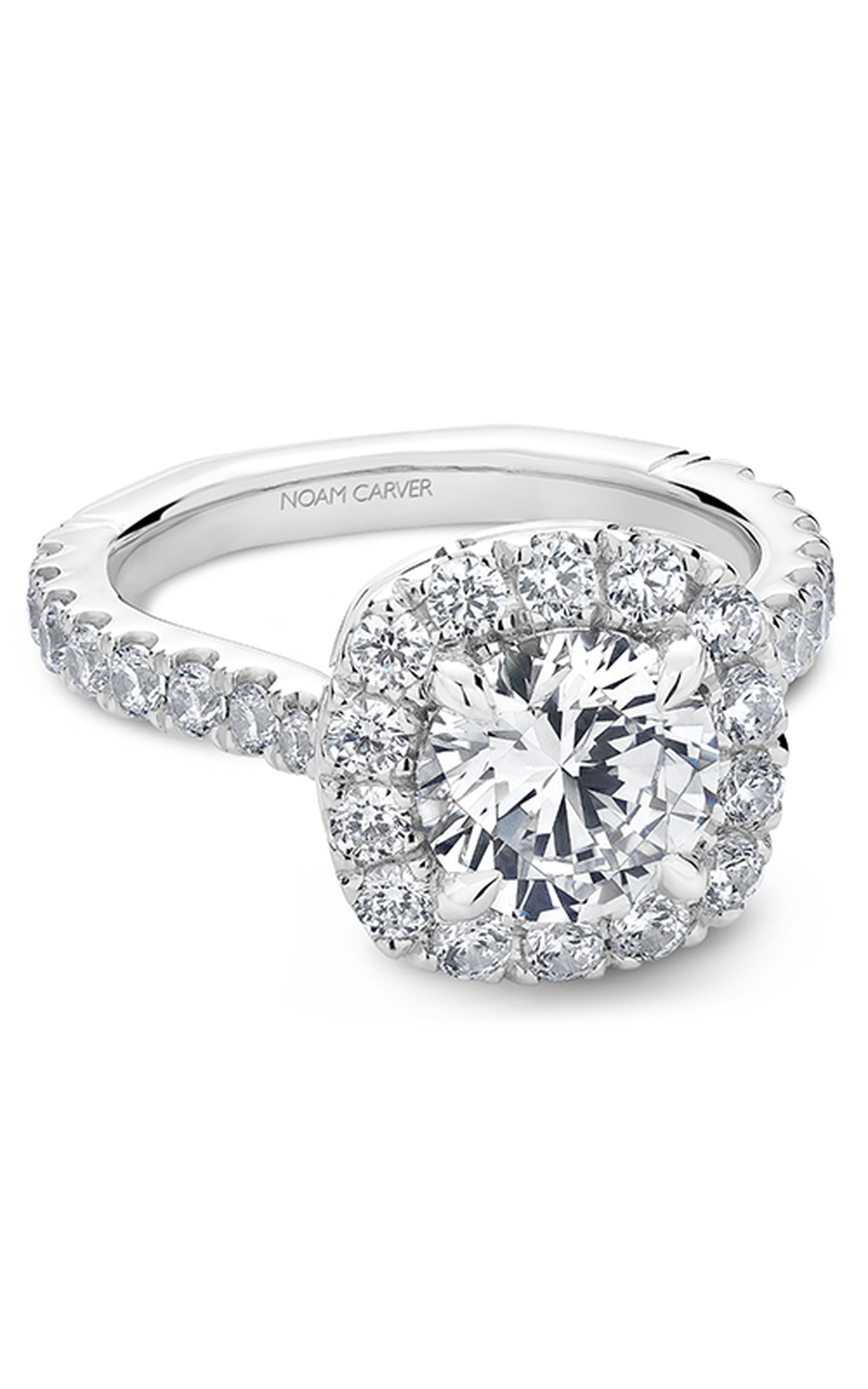 18K White Gold Atelier Halo Round Engagement Ring