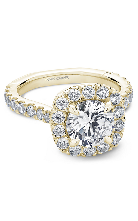 14K Yellow Gold Atelier Halo Round Engagement Ring