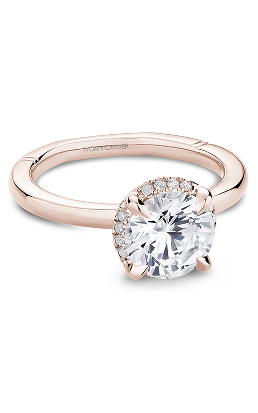 18K Rose Gold Atelier Halo Round Engagement Ring