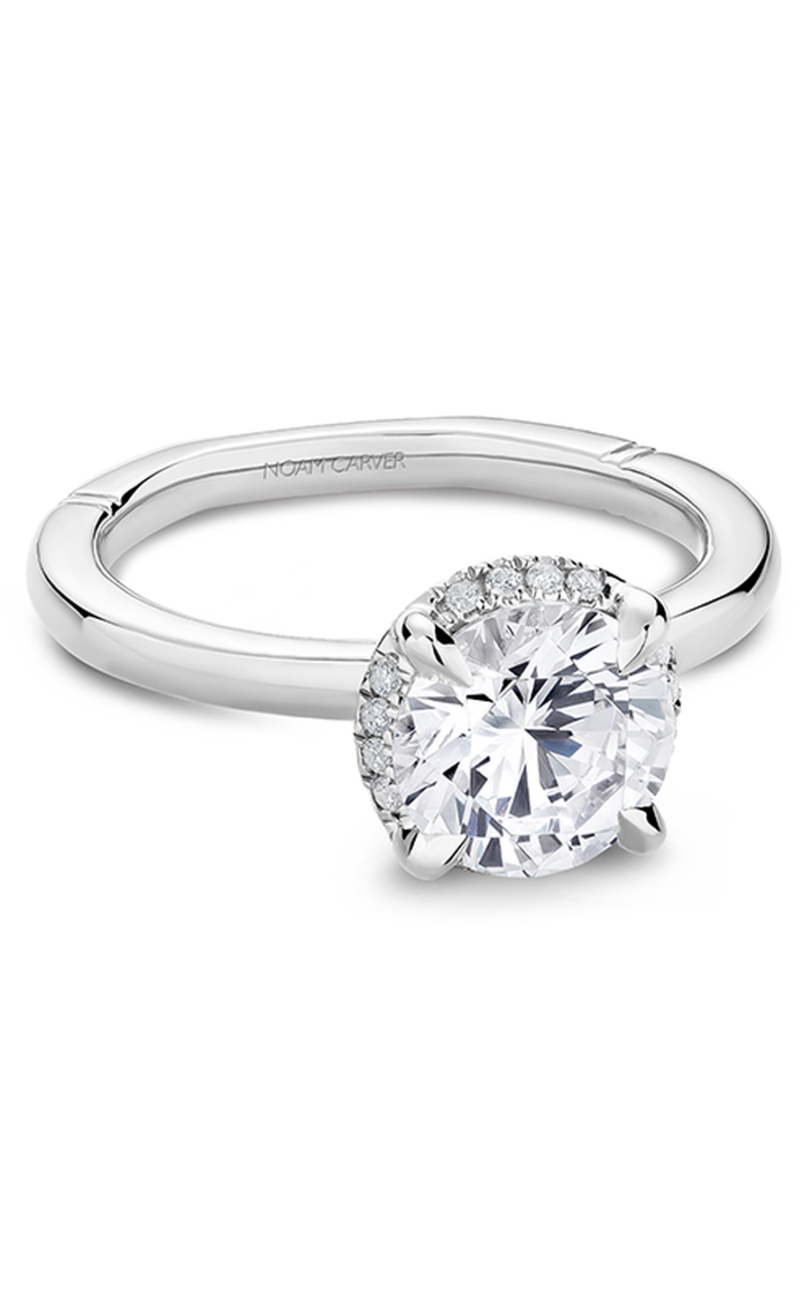 18K White Gold Atelier Halo Round Engagement Ring