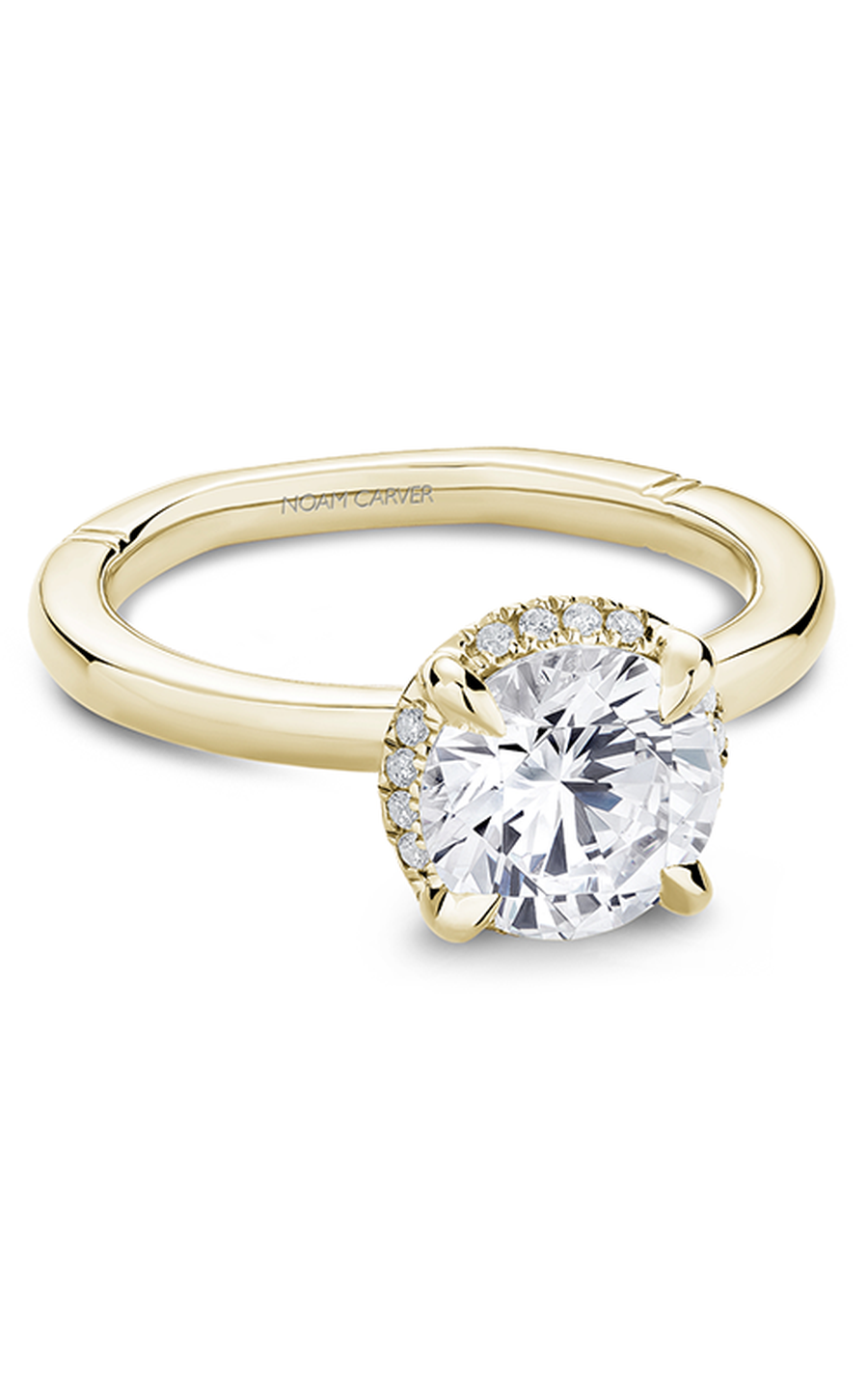 18K Yellow Gold Atelier Halo Round Engagement Ring