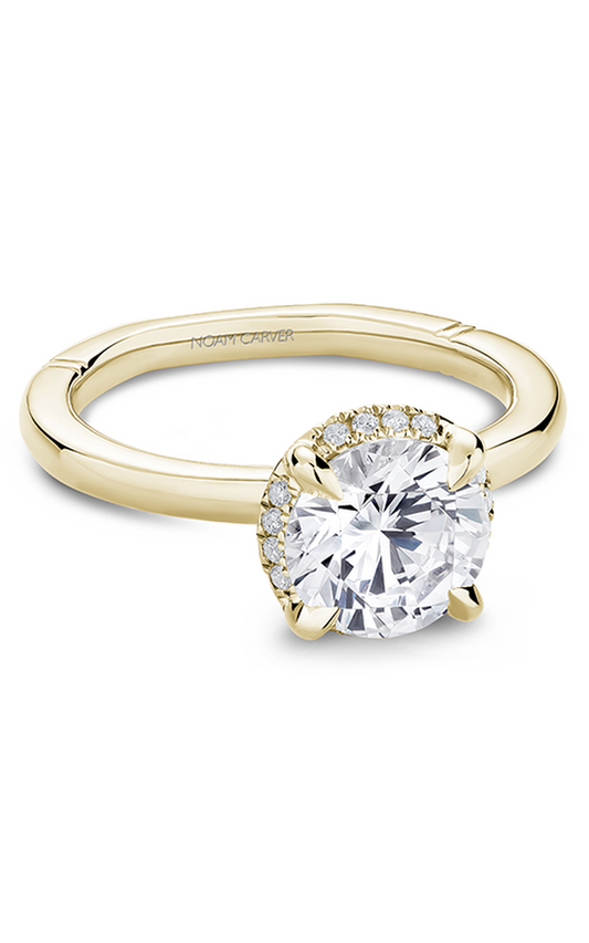 18K Yellow Gold Atelier Halo Round Engagement Ring