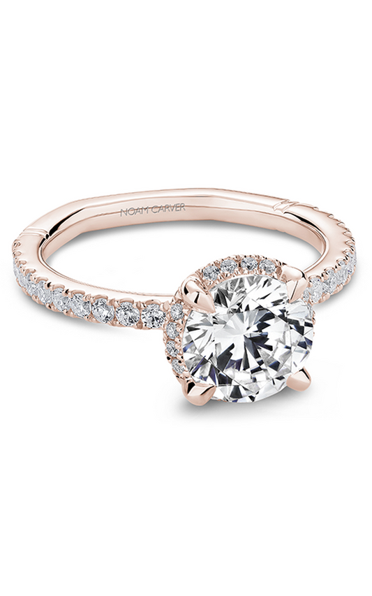 14K Rose Gold Atelier Halo Round Engagement Ring