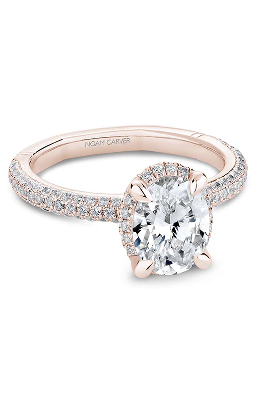 14K Rose Gold Atelier Halo Oval Engagement Ring