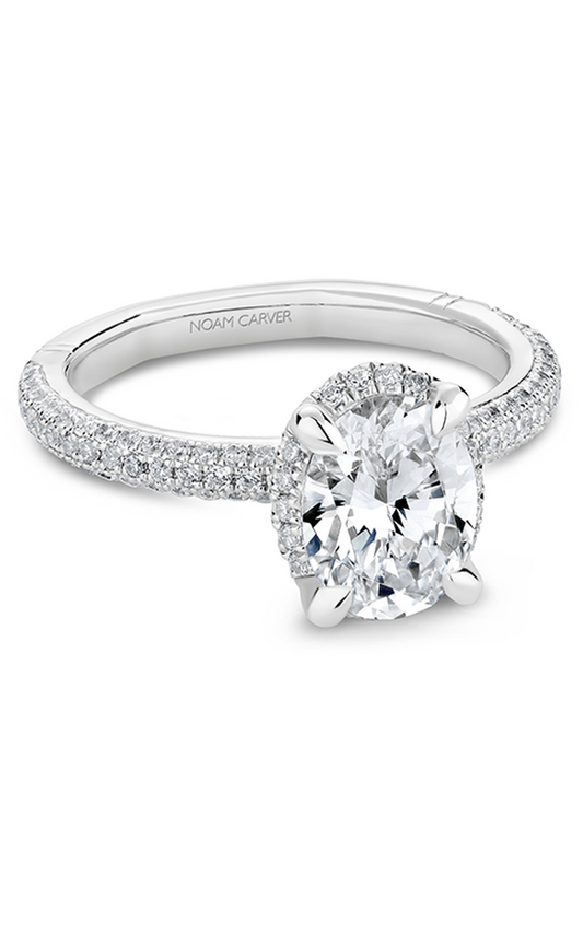 18K White Gold Atelier Halo Oval Engagement Ring