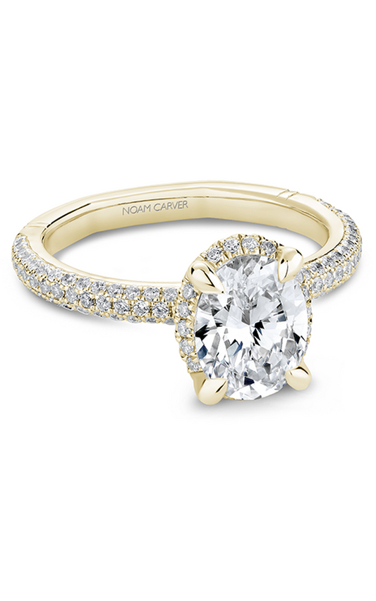 18K Yellow Gold Atelier Halo Oval Engagement Ring