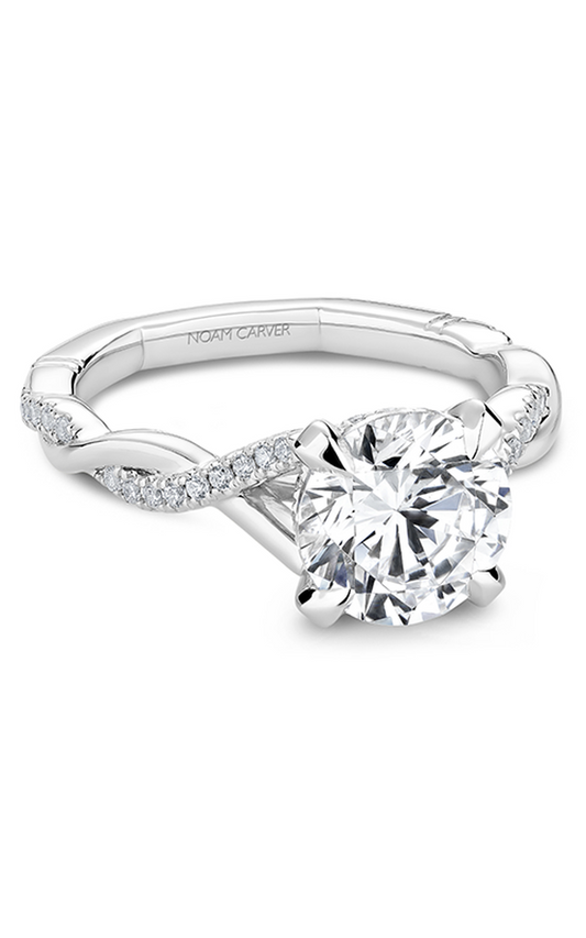 18K White Gold Atelier Sidestone Round Engagement Ring
