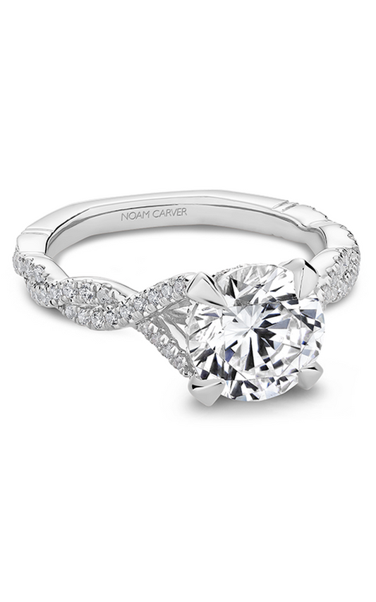 18K White Gold Atelier Sidestone Round Engagement Ring