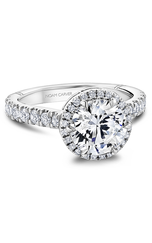 Platinum Atelier Halo Round Engagement Ring