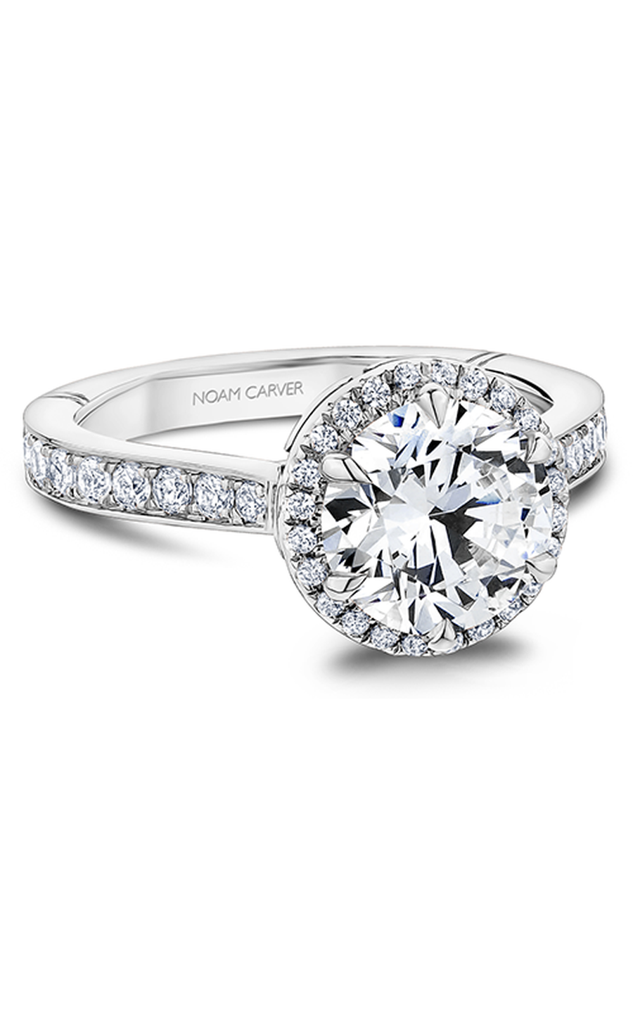Platinum Atelier Halo Round Engagement Ring