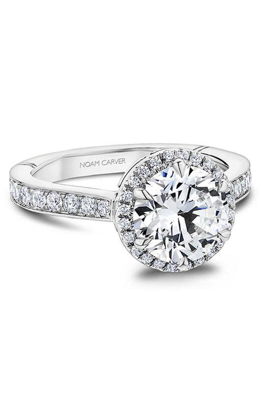 Platinum Atelier Halo Round Engagement Ring