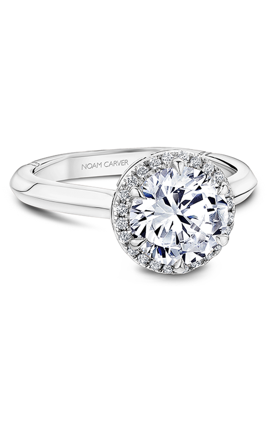 Platinum Atelier Halo Round Engagement Ring