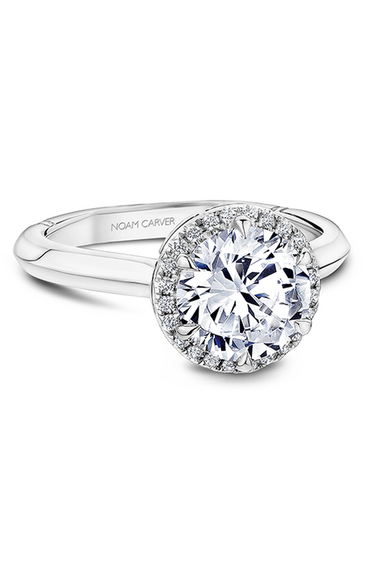Platinum Atelier Halo Round Engagement Ring