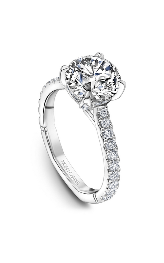 Platinum Atelier Sidestone Round Engagement Ring