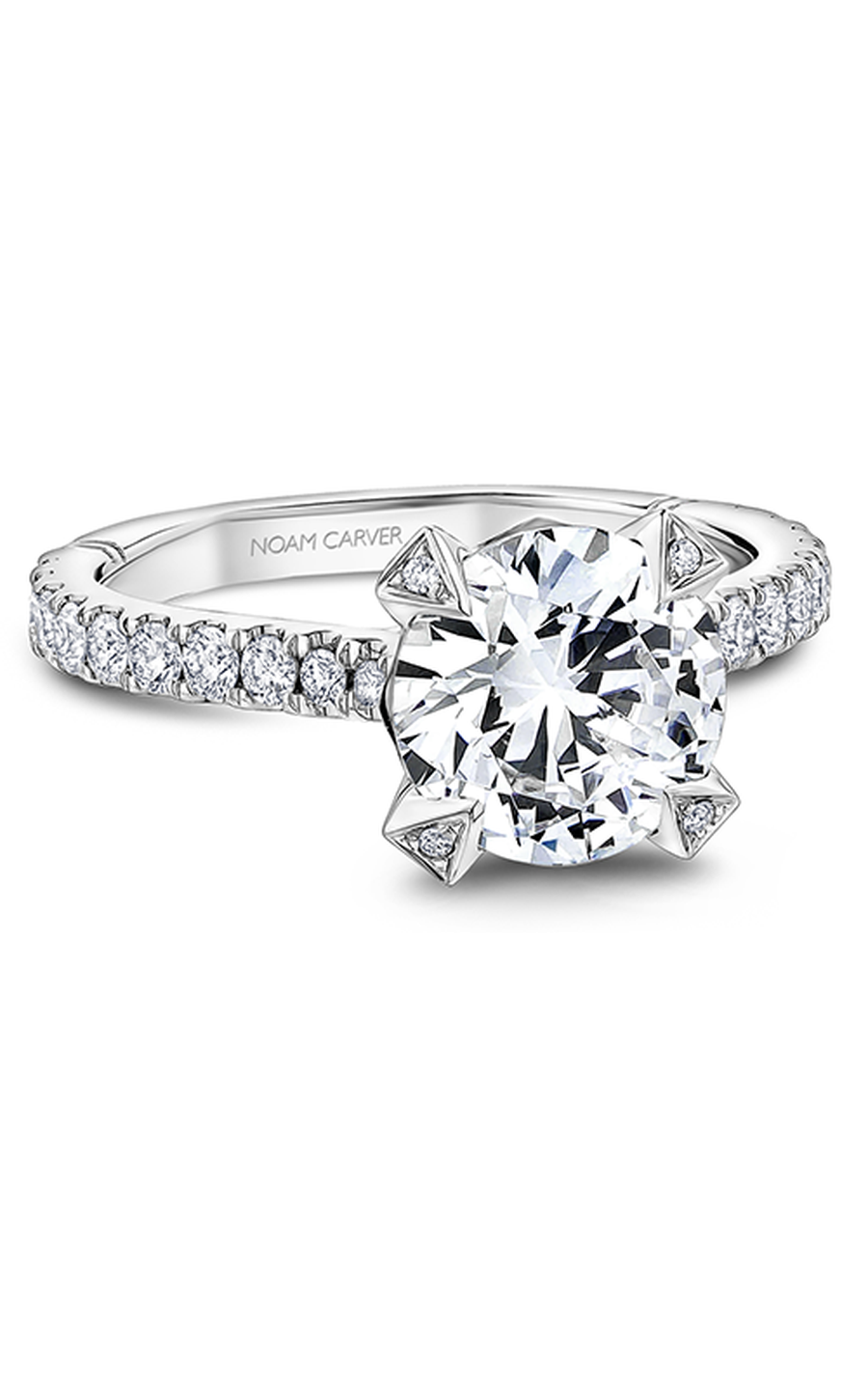 Platinum Atelier Sidestone Round Engagement Ring