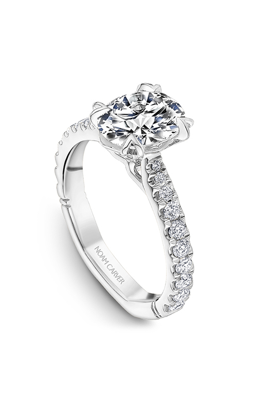 Platinum Atelier Sidestone Oval Engagement Ring