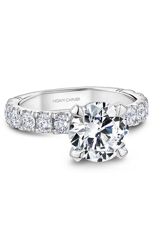 Platinum Atelier Sidestone Round Engagement Ring