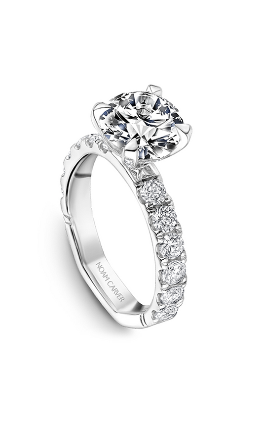 Platinum Atelier Sidestone Round Engagement Ring