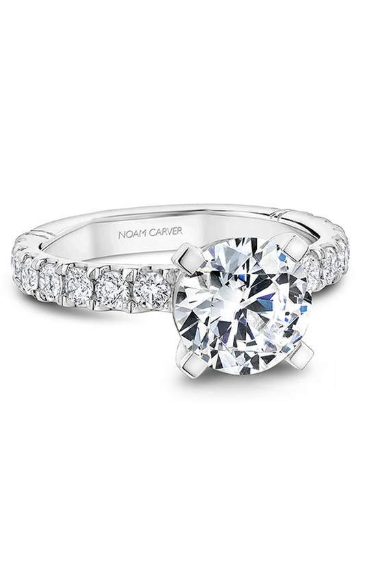 Platinum Atelier Sidestone Round Engagement Ring