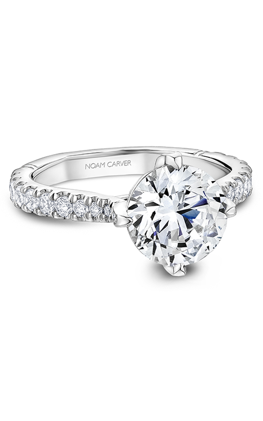 Platinum Atelier Sidestone Round Engagement Ring