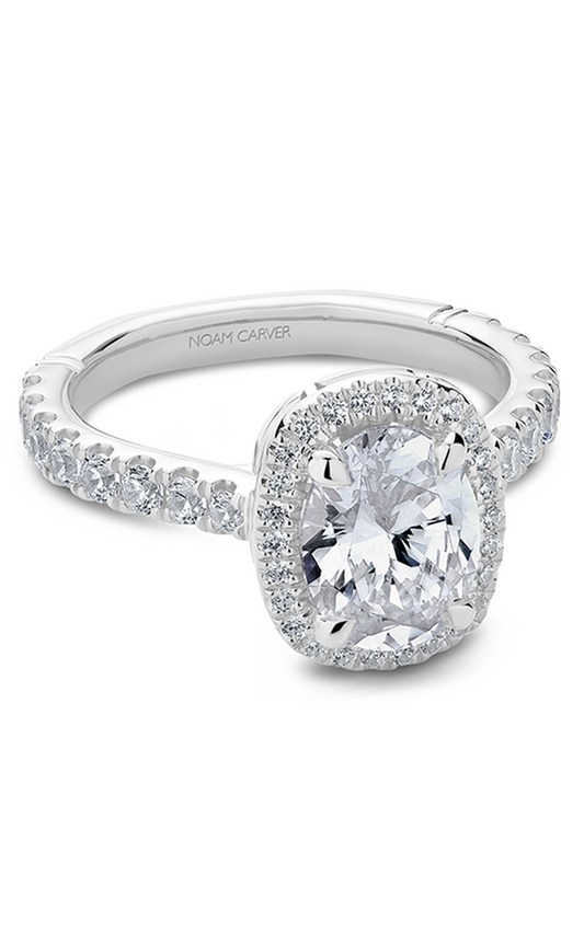 Platinum Atelier Halo Oval Engagement Ring