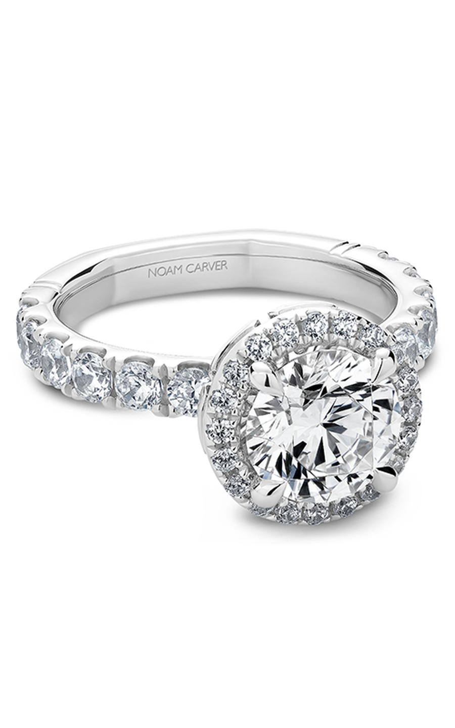 Platinum Atelier Halo Round Engagement Ring