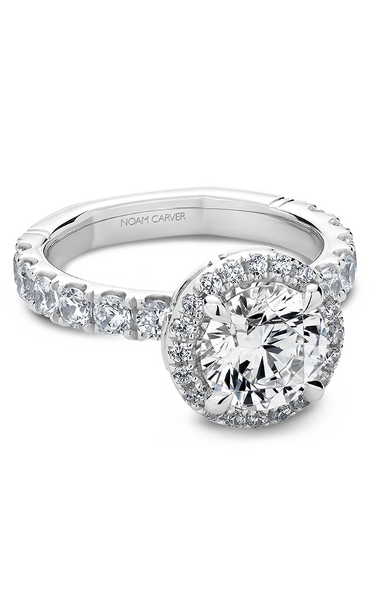 Platinum Atelier Halo Round Engagement Ring