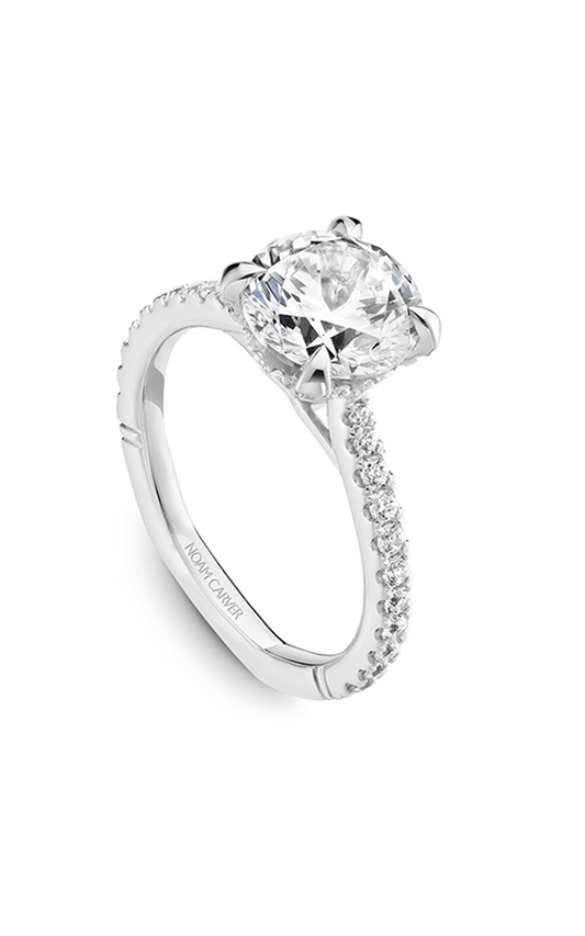 Platinum Atelier Sidestone Round Engagement Ring