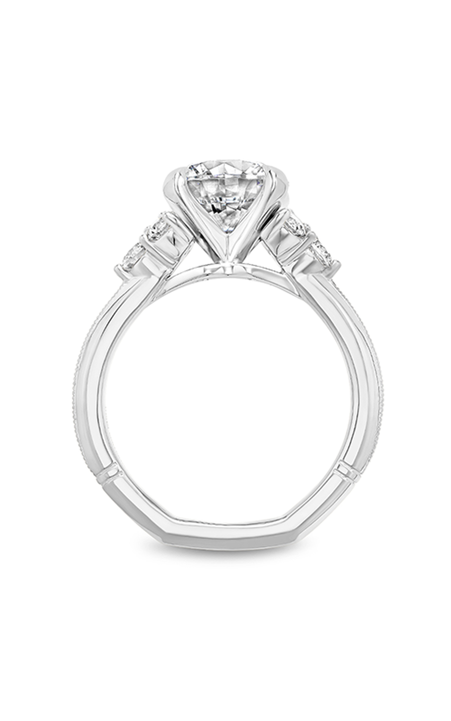 Platinum Atelier Sidestone Round Engagement Ring