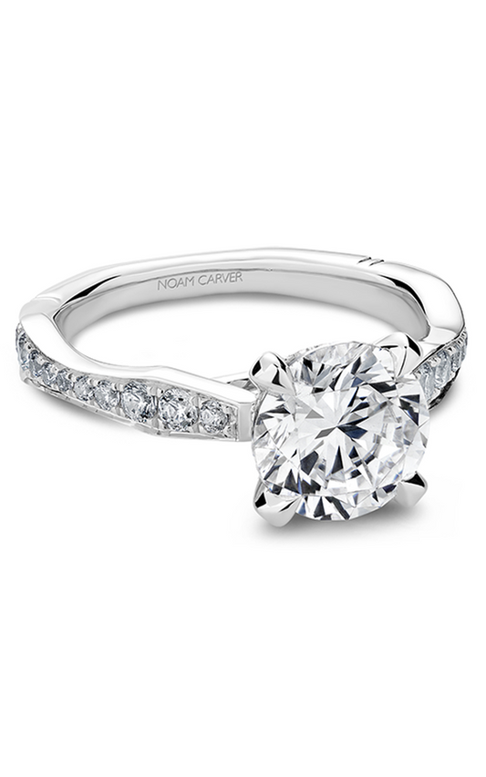 Platinum Atelier Sidestone Round Engagement Ring