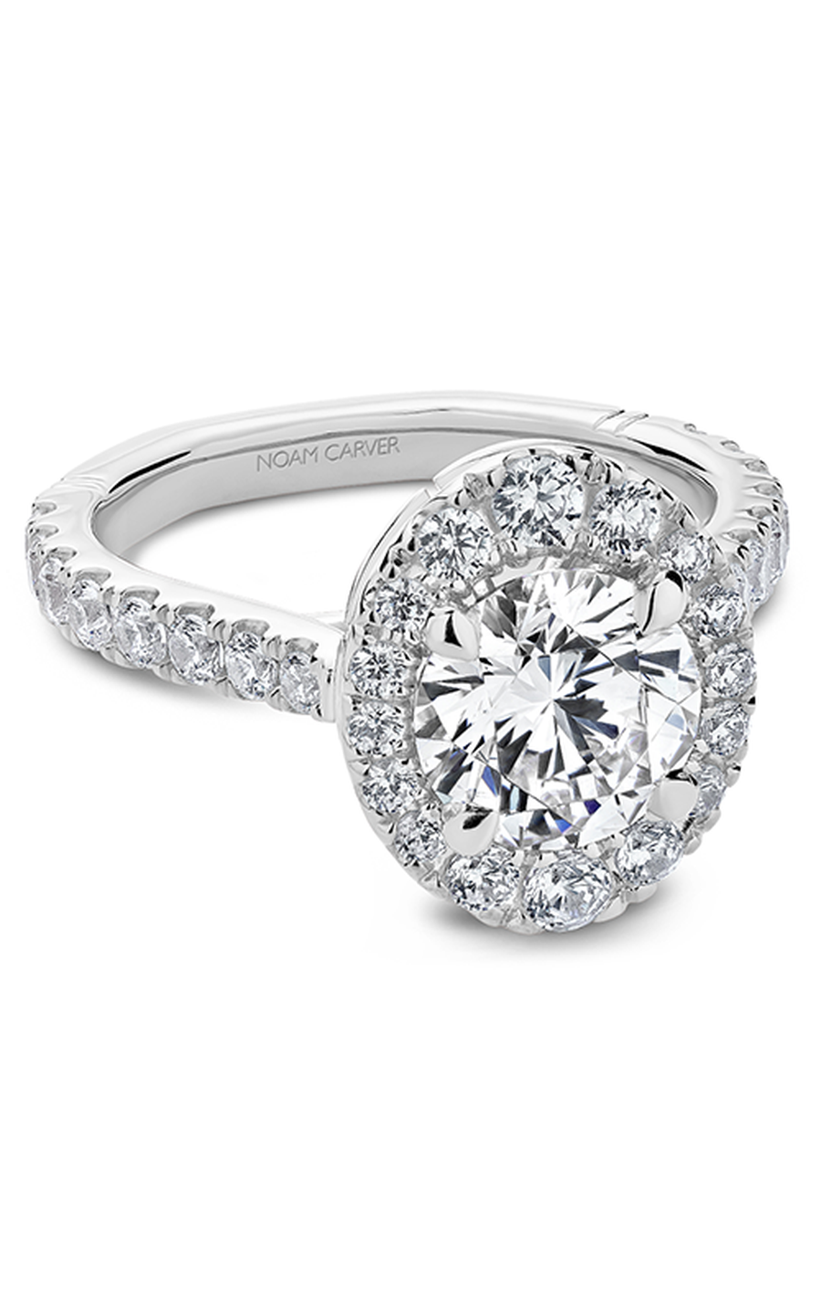 Platinum Atelier Halo Round Engagement Ring