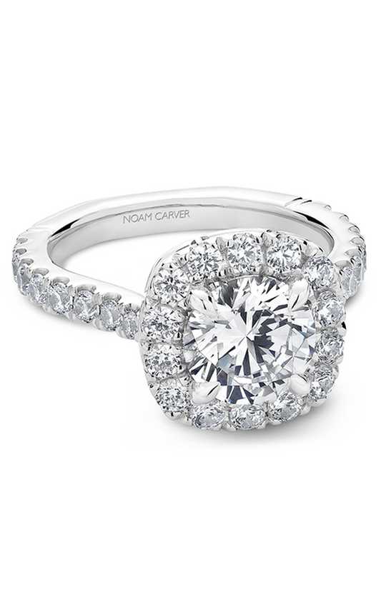 Platinum Atelier Halo Round Engagement Ring