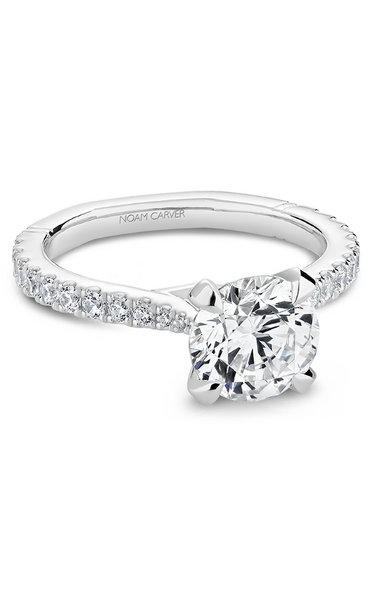 Platinum Atelier Sidestone Round Engagement Ring