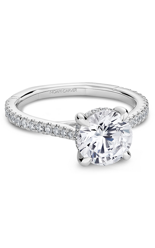 Platinum Atelier Sidestone Round Engagement Ring