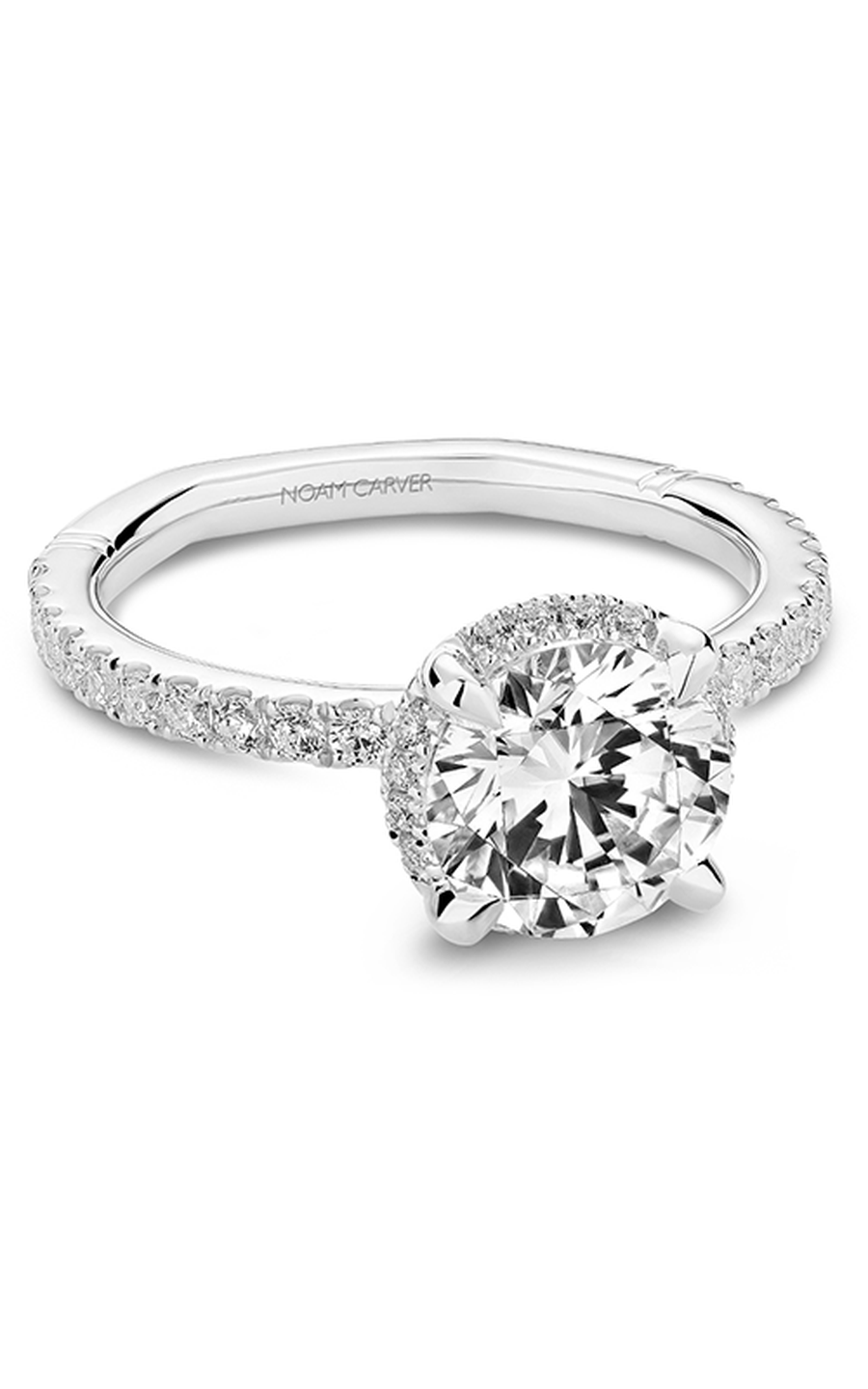 Platinum Atelier Halo Round Engagement Ring