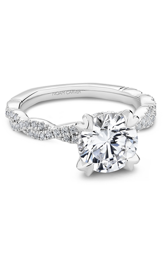Platinum Atelier Sidestone Round Engagement Ring
