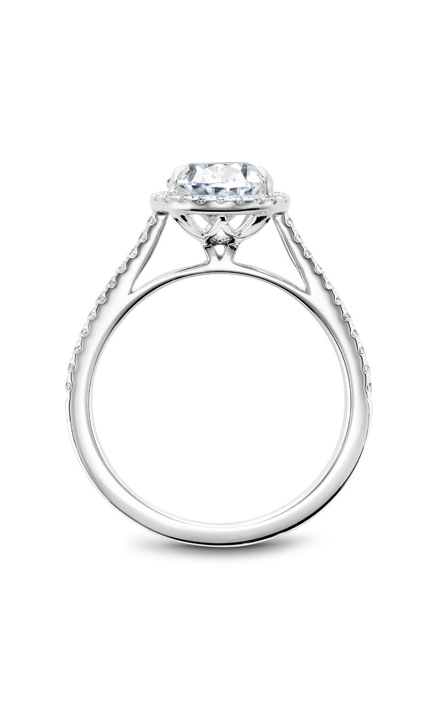 14K White Gold Halo Pear Engagement Ring