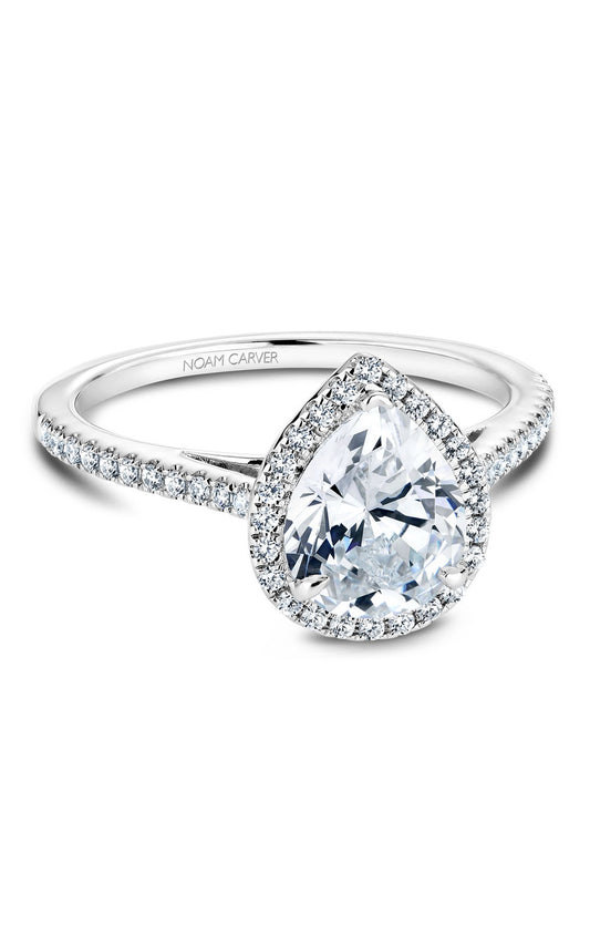 Platinum Halo Pear Engagement Ring