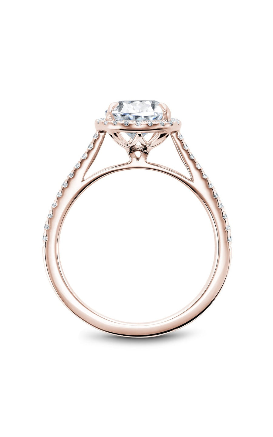 18K Rose Gold Halo Pear Engagement Ring