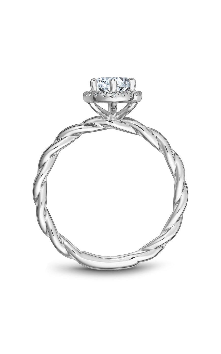 Platinum Halo Oval Engagement Ring