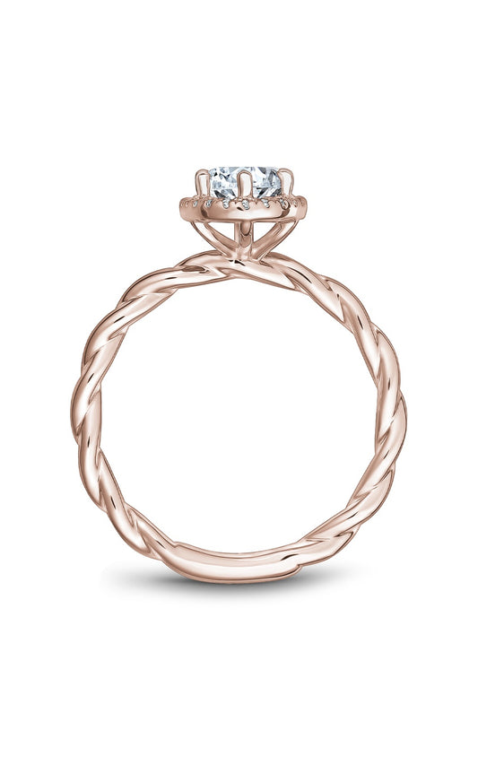 18K Rose Gold Halo Oval Engagement Ring