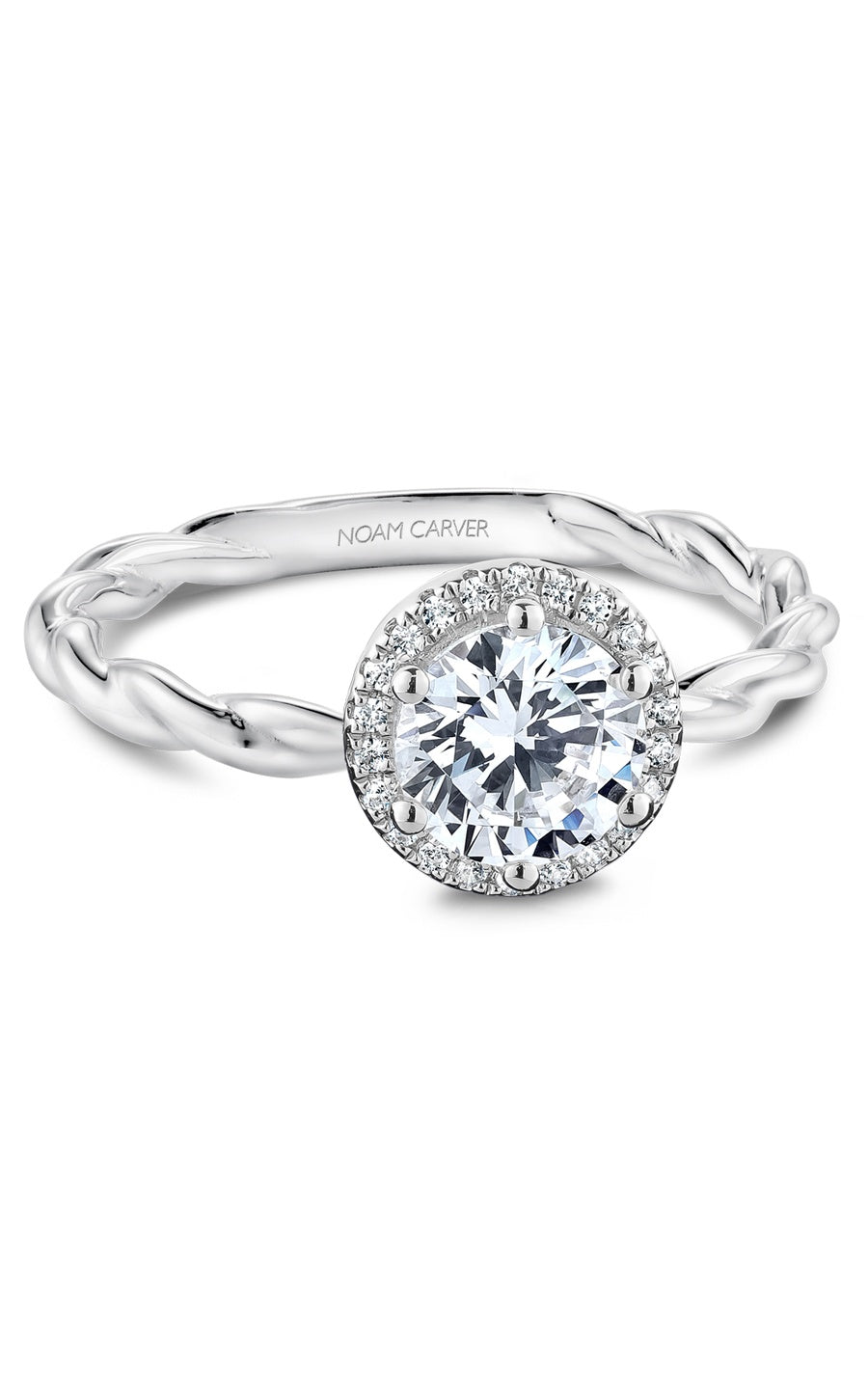 Platinum Halo Round Engagement Ring