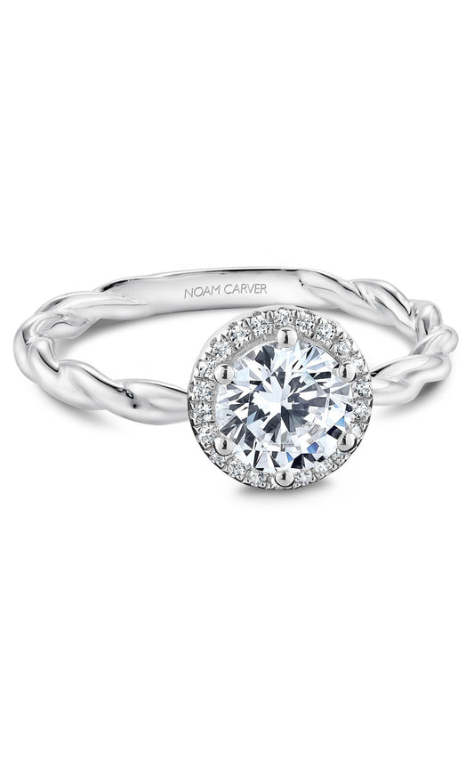 Platinum Halo Round Engagement Ring