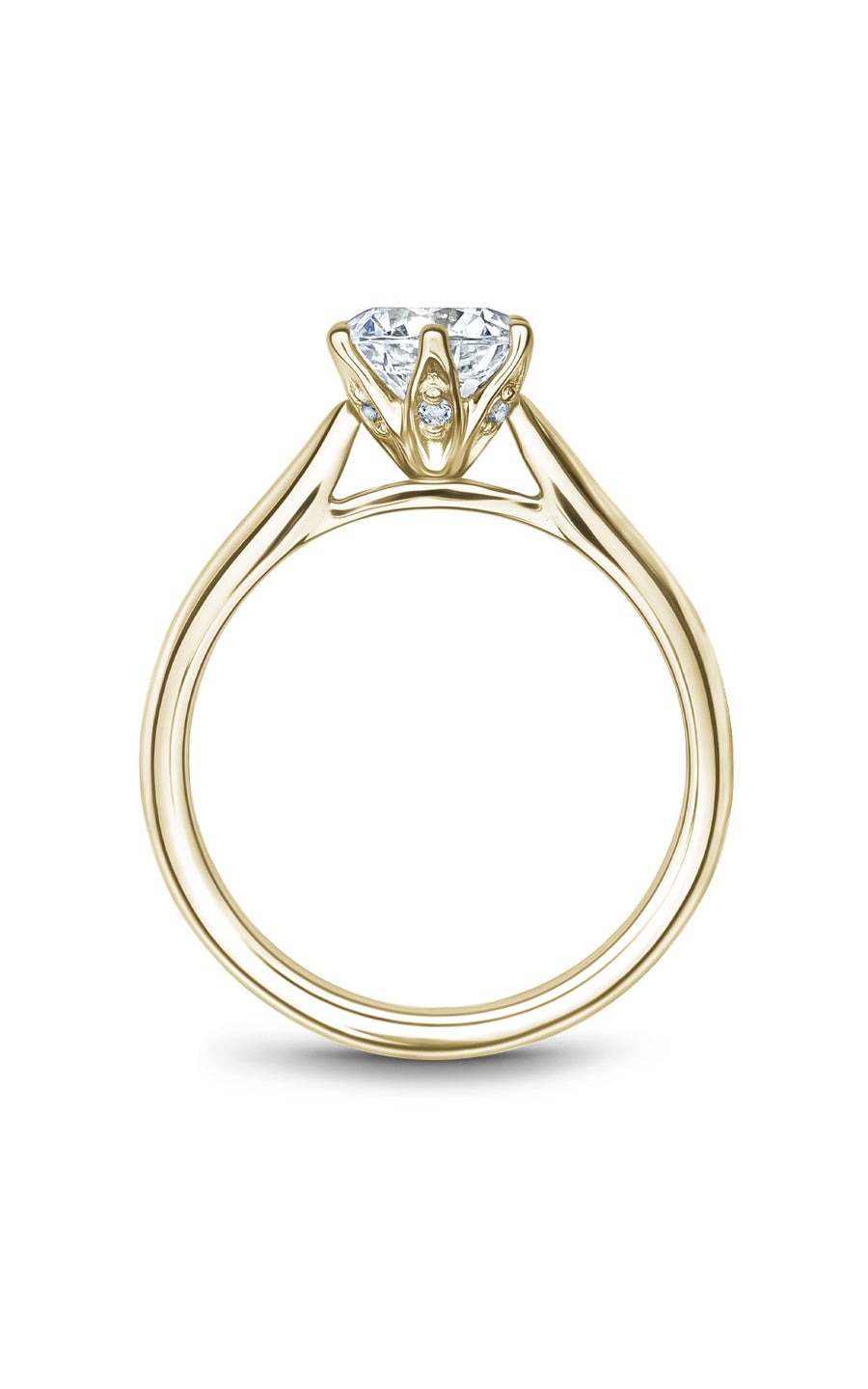 18K Yellow Gold Solitaire Round Engagement Ring