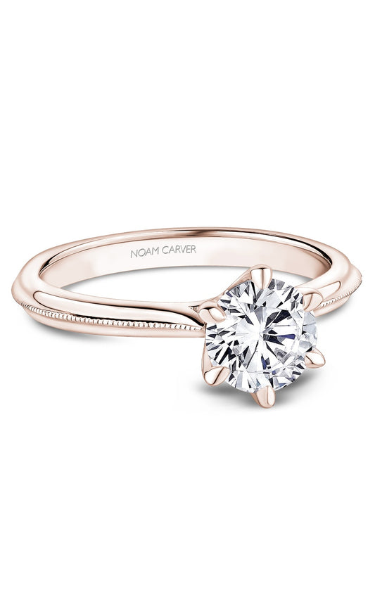 14K Rose Gold Solitaire Round Engagement Ring