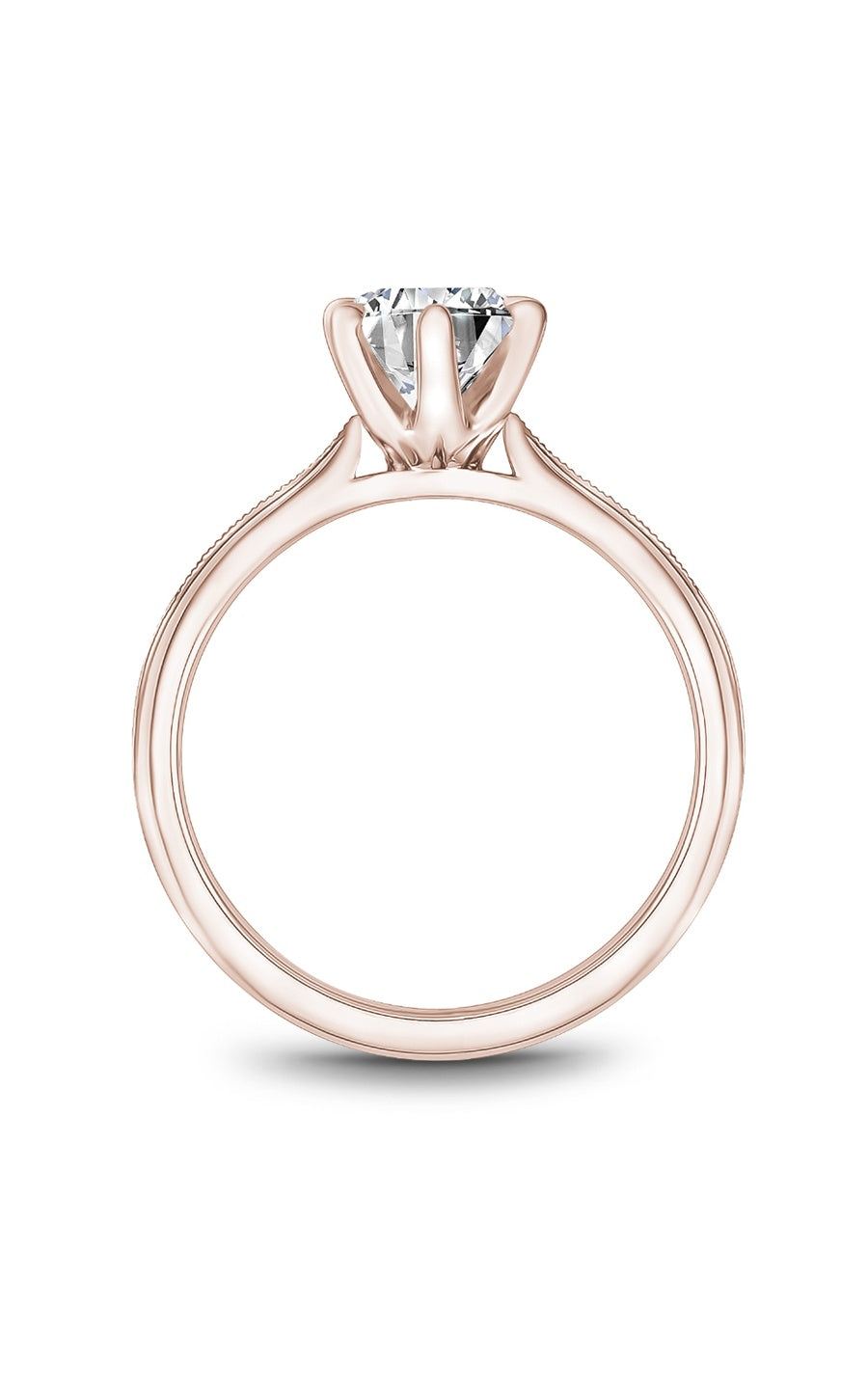 18K Rose Gold Solitaire Round Engagement Ring